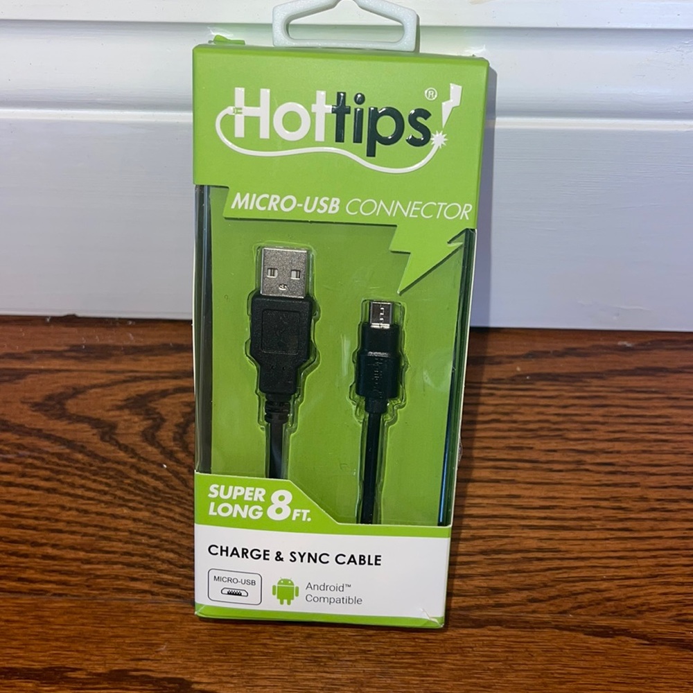 Brand New Hottips Micro USB Connector Super Long 8ft